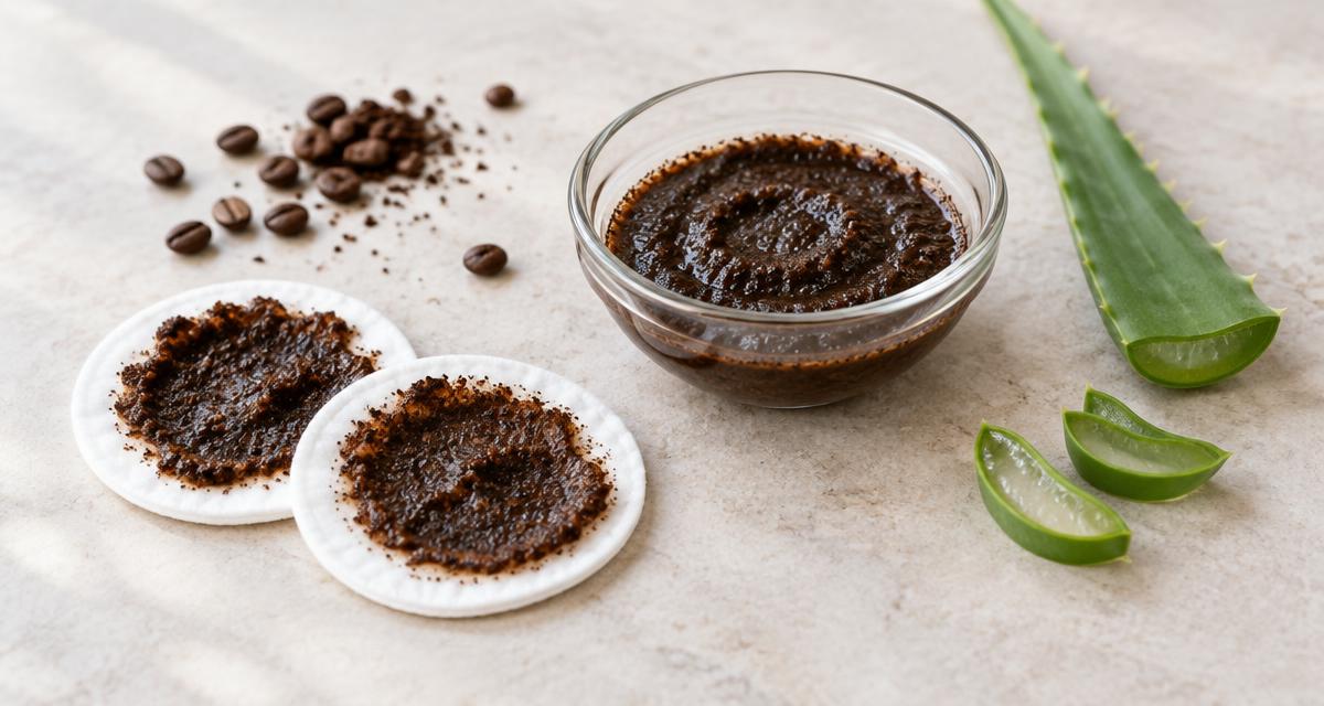 Cooling coffee eye pads for puffiness